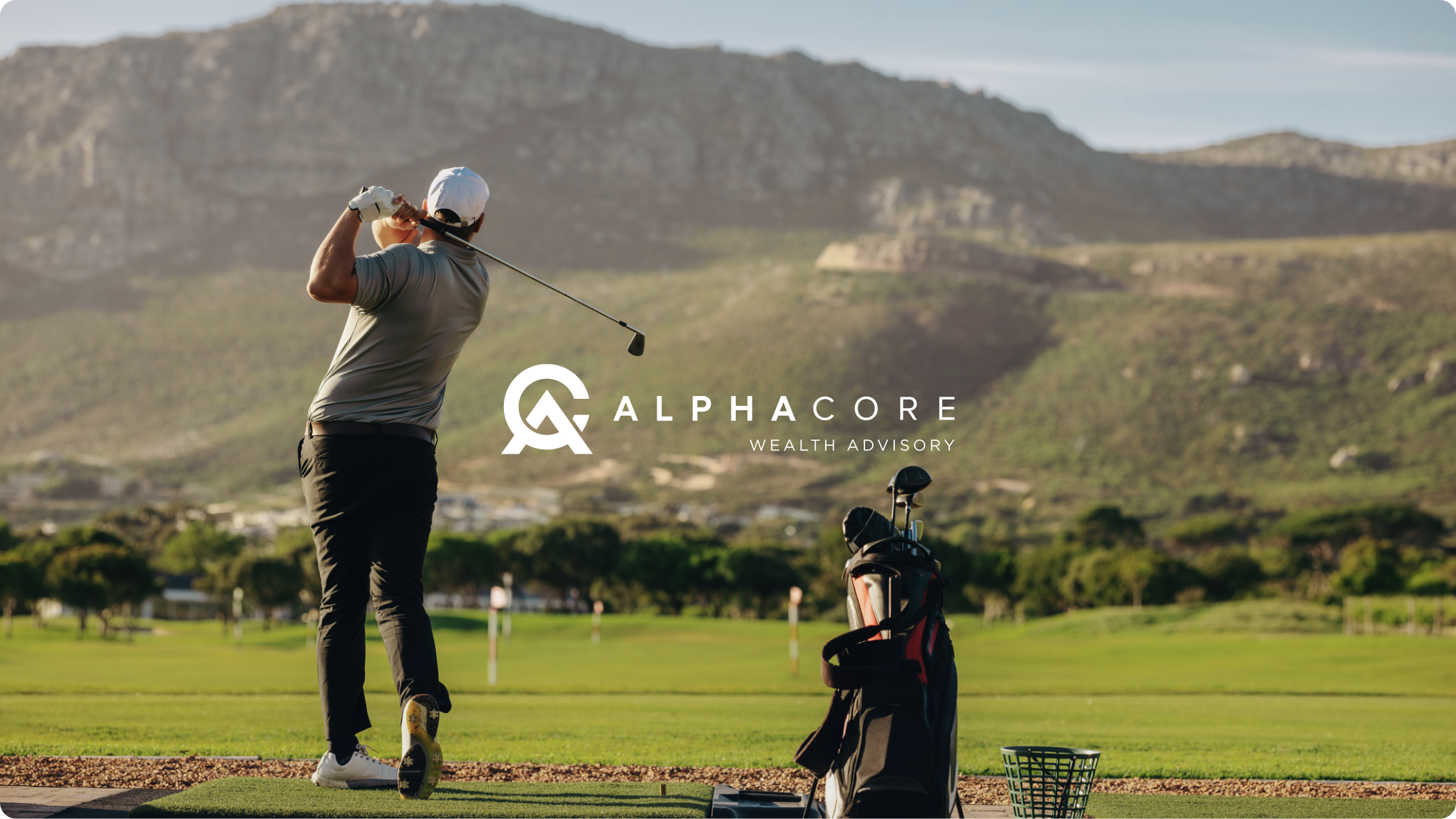 AlphaCore golf event banner