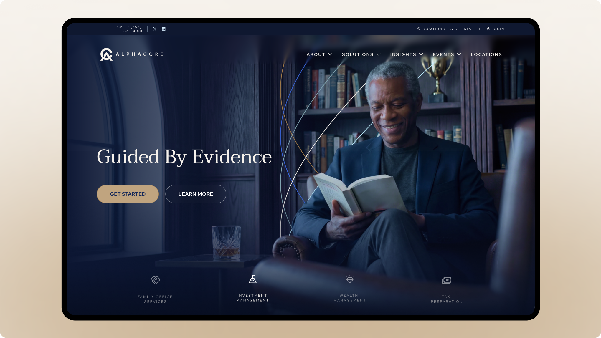 AlphaCore website home hero