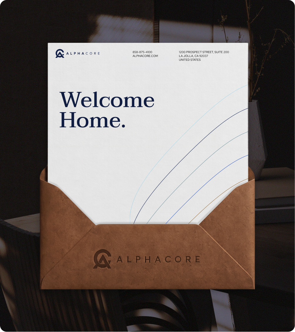 AlphaCore stationery system, Welcome Home