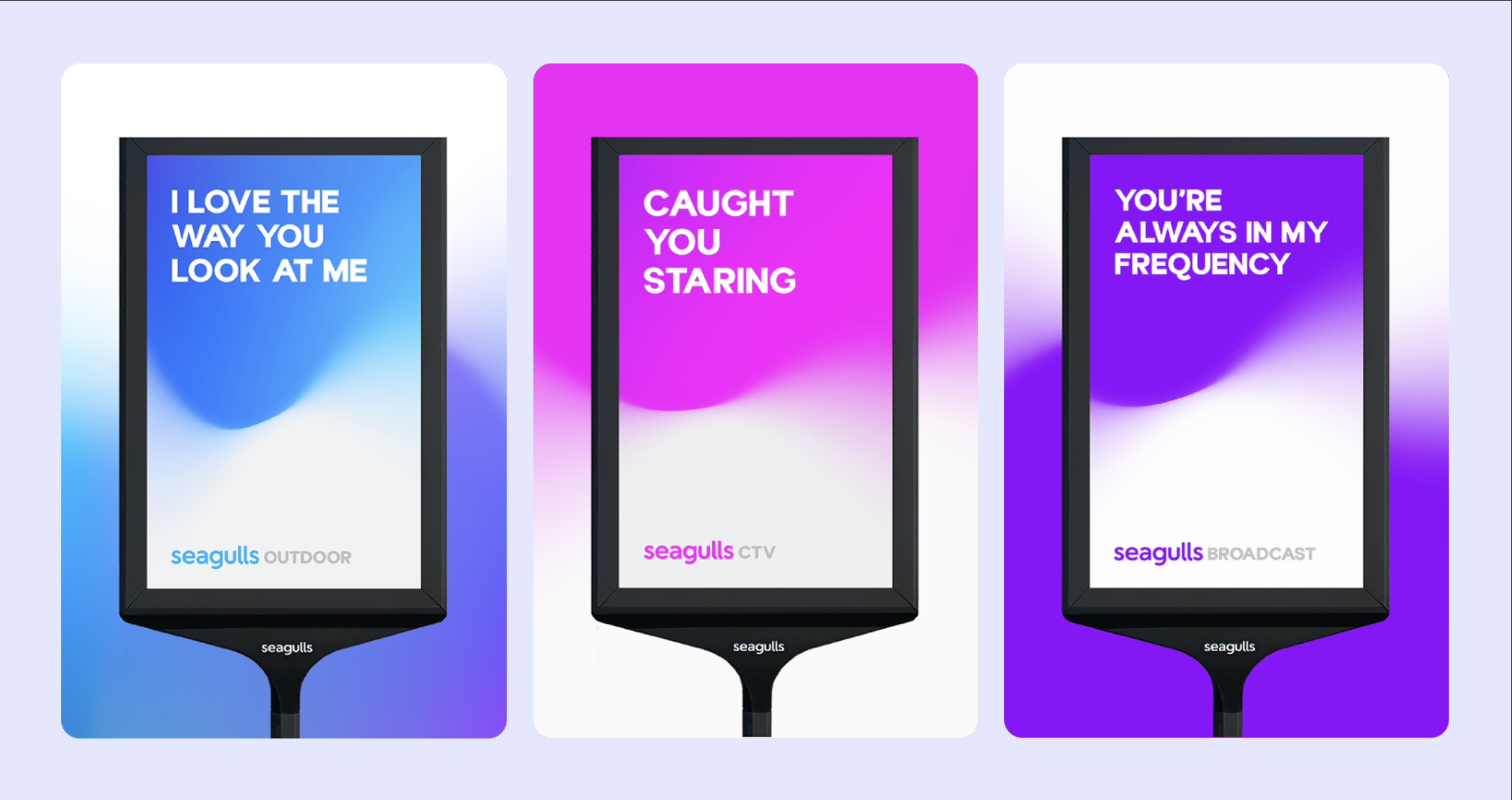 Seagulls outdoor, CTV, and broadcast OOH brand campaign
