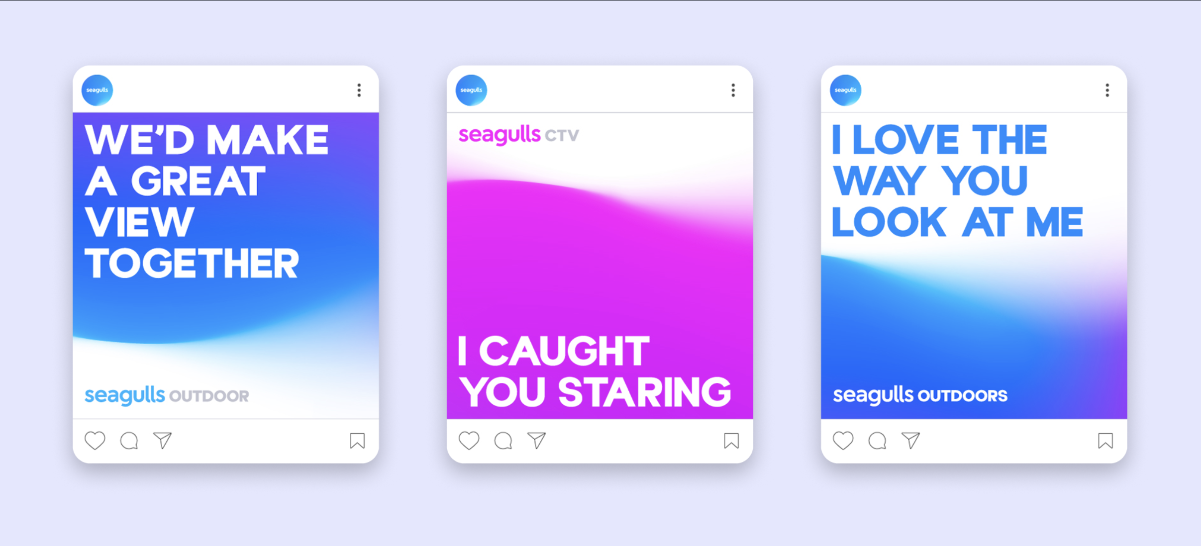 Seagulls social campaign across feed posts