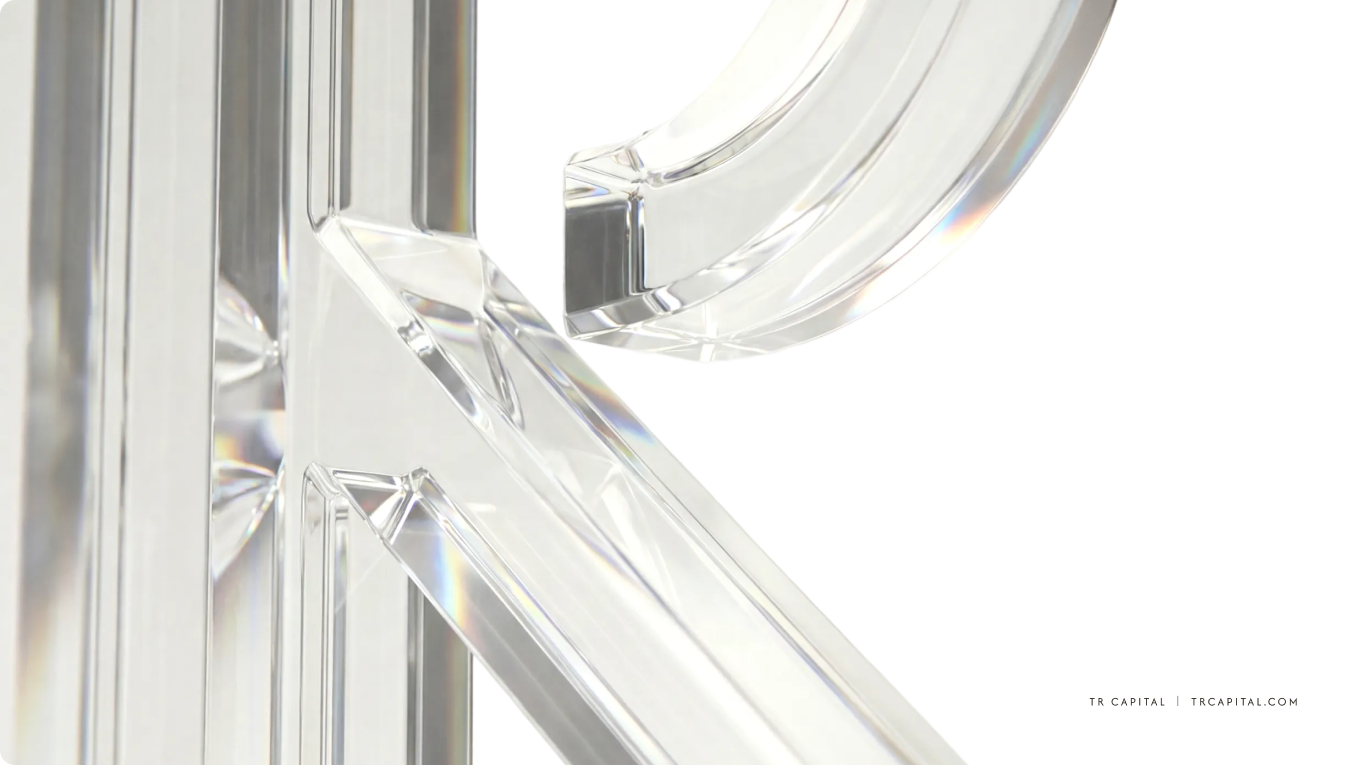 TR Capital 3D glass logo