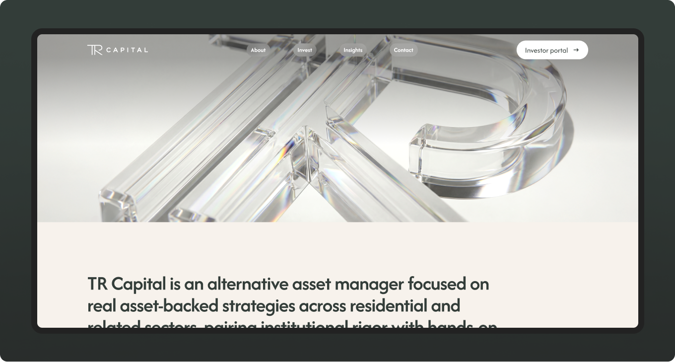 TR Capital website redesign