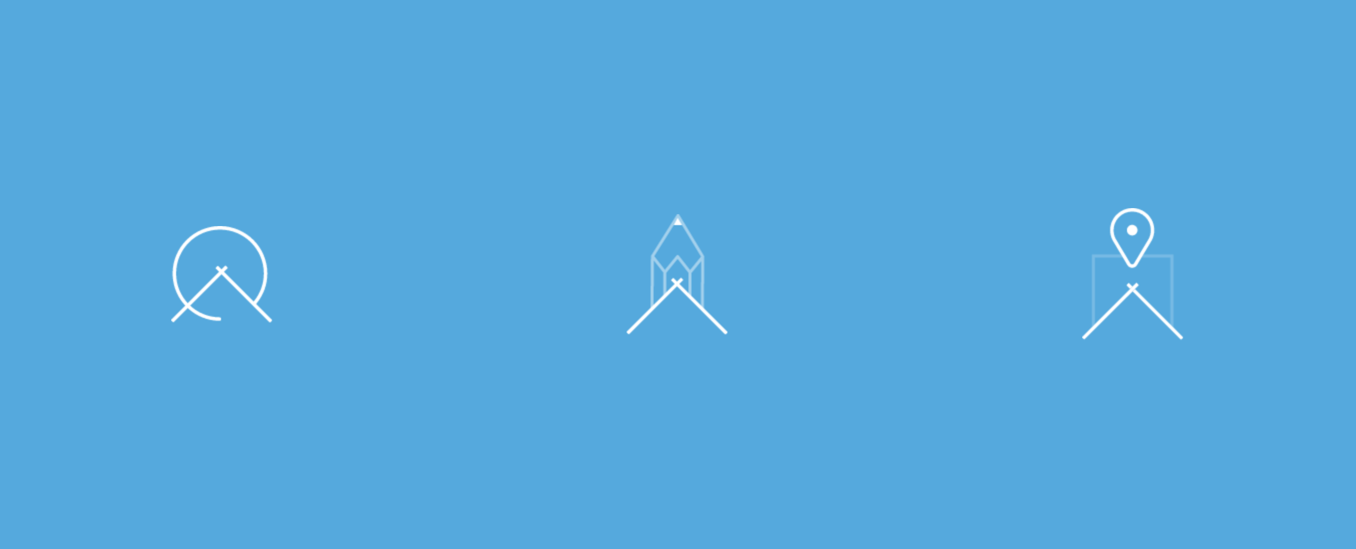Open Camps brand icons on blue