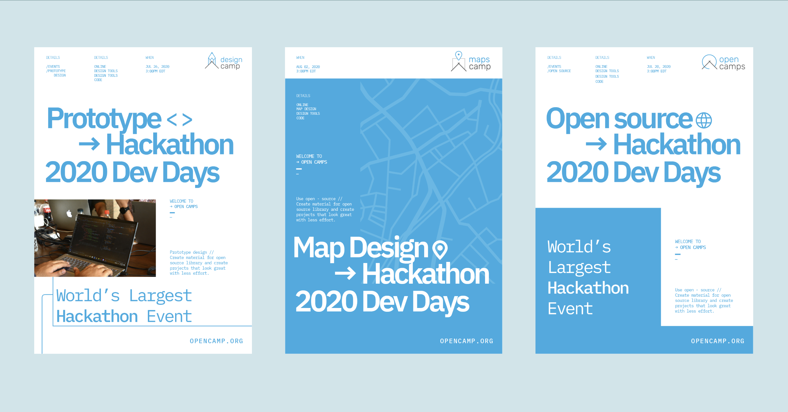 Open Camps Hackathon poster system, Prototype Map Design Open source